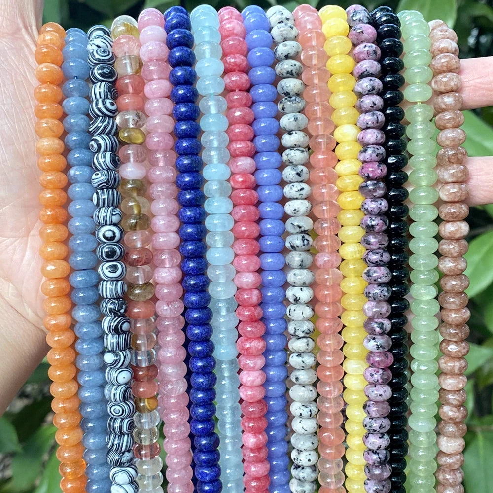 Wholesale 5x8mm Natural Stone Beads Rondelle Gemstone Abacus Disc Beads for Jewelry Making DIY Bracelet Necklace Accessories