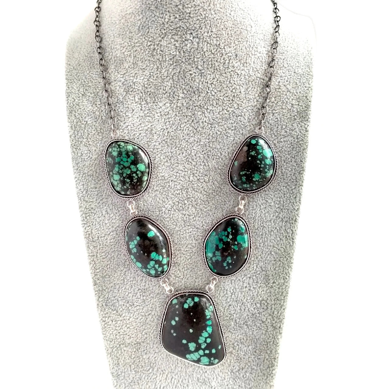 Turquoise Pendant 925 Sterling Silver Necklace Handmade Jewelry