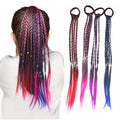 Hot-selling Kids Ponytail Wig Braid With Rubber Band 15 Inch Colorful Hair Extensions for Braids Cute Braided Wig for Kids
