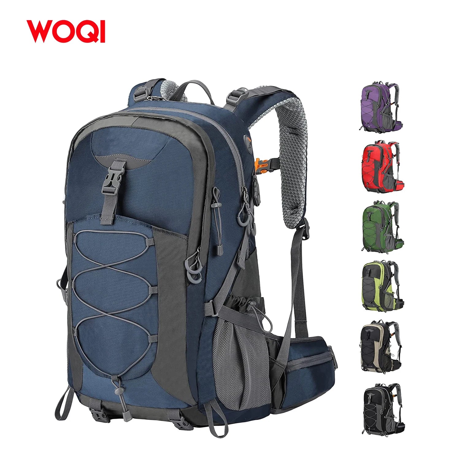 WOQI Hot Selling Customized Low MOQ Waterproof Nylon Folding 40L High Quality Shandong Camping Backpack for Hiking Travel