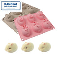 Easter 6 Holes Rabbit Shape Mousse Cake Mold Ice Cream Jelly Silicone DIY Chocolate Baking Mould for Kitchen Tools