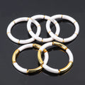 Wholesale Original Pearl White Gold Pipe Bead Custom Acrylic Casual/Sporty Bracelet for Unisex Anniversary