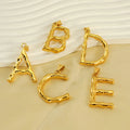 18K Stainless Steel 26 Initial Letter Alphabet Charm Jewelry Hip Hop Gold Bamboo Letter Pendant for Necklace Making