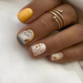 New Arrival ABS Material Faked Nails Middle Square Shape Fall Design Quality False Nails for Finger Application Cheap Wholesale