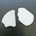 HY Custom Logo Personalized Spiky Shape White Jade Stone Gem Gua Sha Scraping Massage Tool