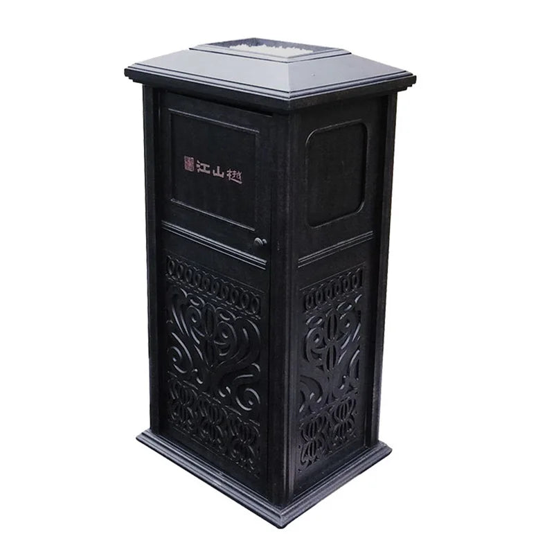 Outdoor Steel Garbage Trash Can Outside Park Metal Rubbish Litter Bin Patio Eco Friendly Metallic Recycle Waste Bin Manufacturer