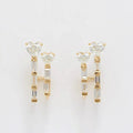 LOZRUNVE 925 Sterling Silver Rose Gold Plated Jewelry Elegant Double Heart Hook Hoop Earring