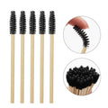 Wholesales Eco-friendly Bamboo Handle Mascara Wand Disposable Eyelash Extension Brushes Wood Lip Brush