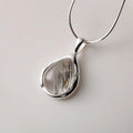 Black Rutilated Quartz Necklace 925 Sterling Silver Snake Chain with Healing Crystal Natural Stone Jewelry for Women