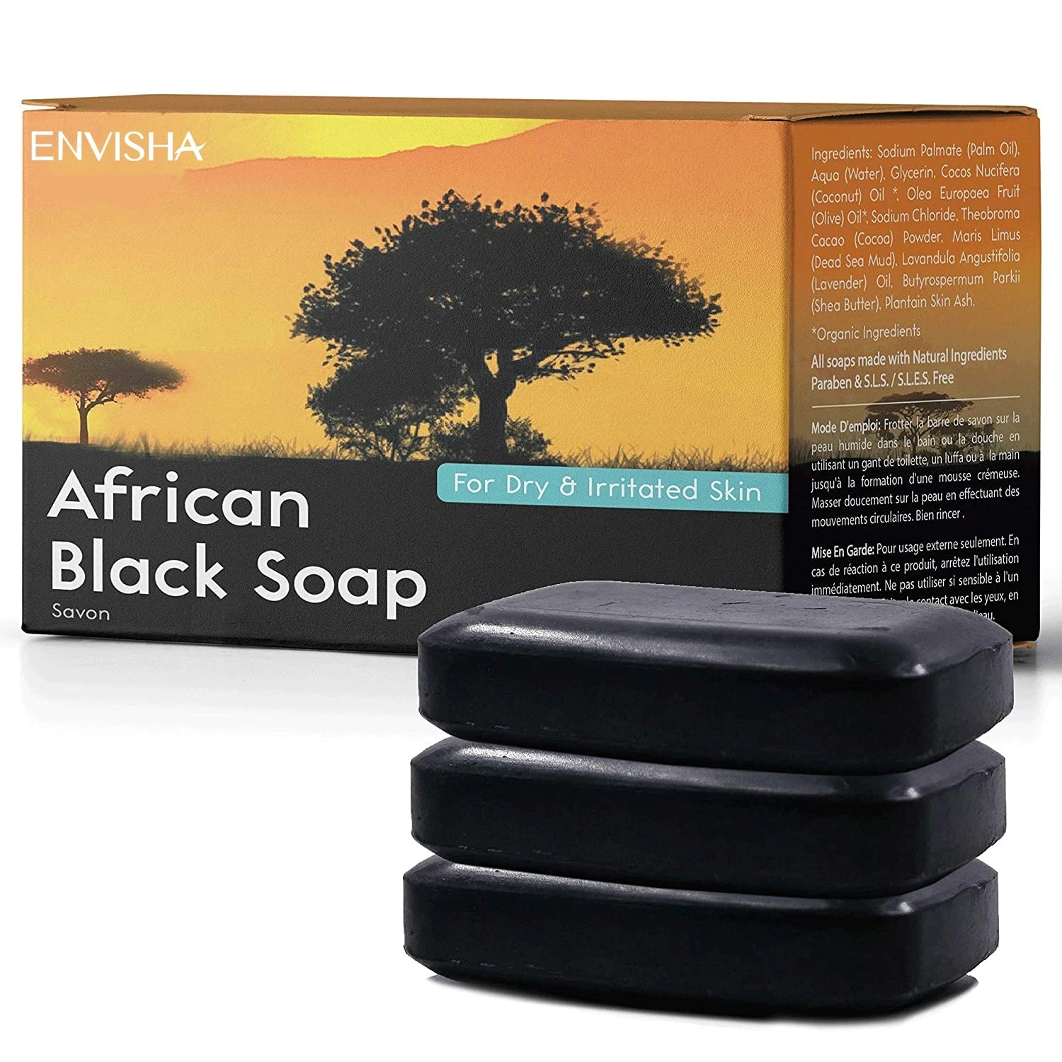 Envisha Custom Private Label Natural Soap Organic Skin Lightening African Black Whitening Soap for Black Skin