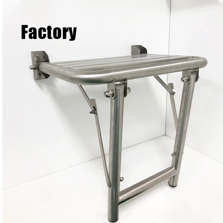 Modern Design Stainless Steel Fold down Shower Seat for Hotels and Commercial Bathrooms