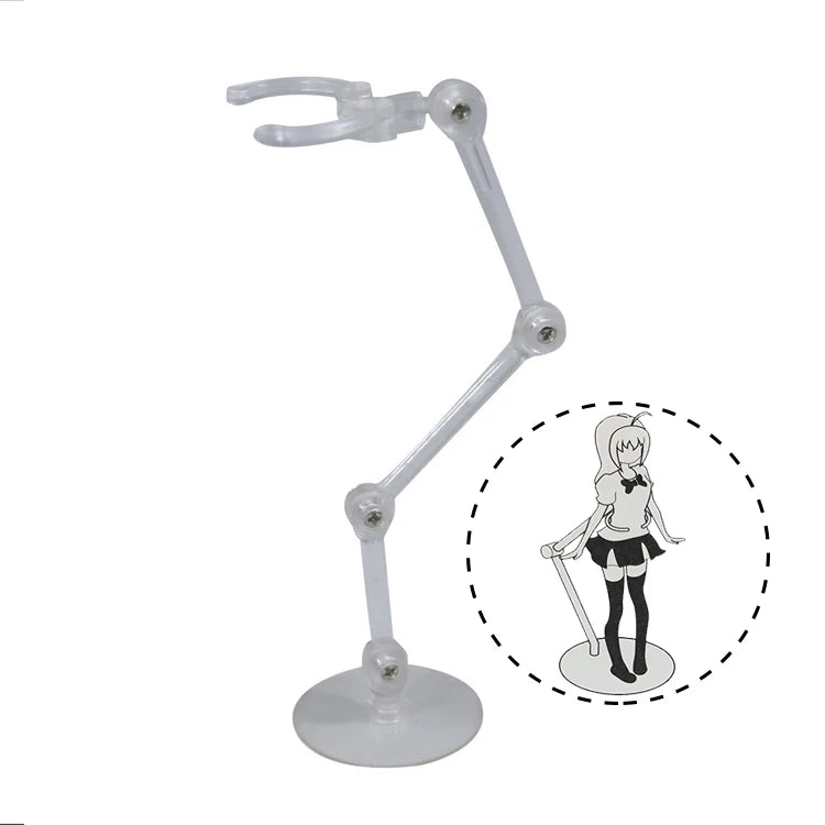 10 Colors Flexible Mini Action Figure Display Holder with Moveable Arm Adjustable Acrylic Figurines Stand