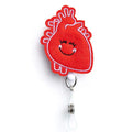 Custom Dissect Red Heart Retractable Felt Nurse ID Badge Reel With Alligator Clip for Nurse Accessories
