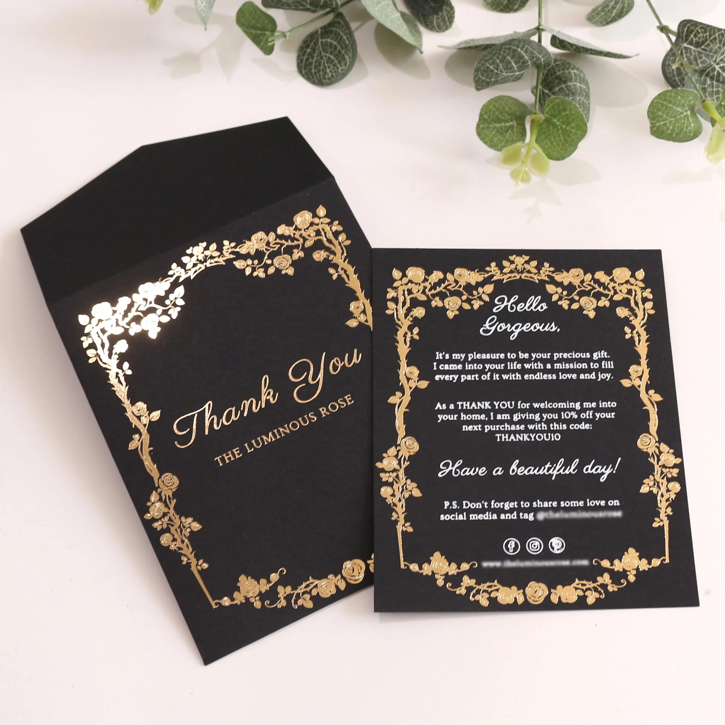 Luxury Black Paper Wedding Invitation Cards With Gold Foiling Pattern Printing Elegant Invitation Card for Wedding