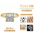 Fine Jewellery 925 Sterling Silver Ring Princess Cut 0.8 Carats 1.5 Carats Moissanite Engagement Ring