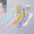 Summer Girls Thin Crystal Stockings Transparent Fashion Cute Cartoon Women's Ankle Sock
