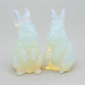 Healing Quartz Crystals Spiritual Stone Folk Crafts Opalite Animals Bunny Peter Rabbit Figurine for Kids