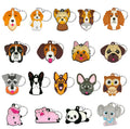 1PCS PVC Keychain Cute Animal Series Key Charms Dog Elephant Pig Key Chain Lovely Cartoon Gift Jewelry Key Ring Accessories