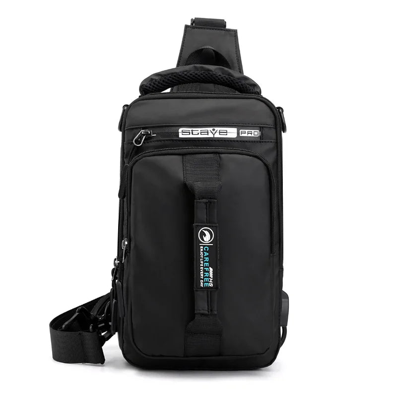Men Chest Backpack Waterproof Sling Bag Men Satchel Shoulder Bag USB Daypack Backpack Travel Bags