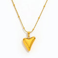 Joolim Jewelry 18K Gold Plated Individuality Heart Pendant Sweater Necklace Stainless Steel Jewelry Wholesale MegaBDM