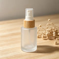 30ml Frosted Glass Bottle Bamboo Sprayer Bottle with White Spray Head