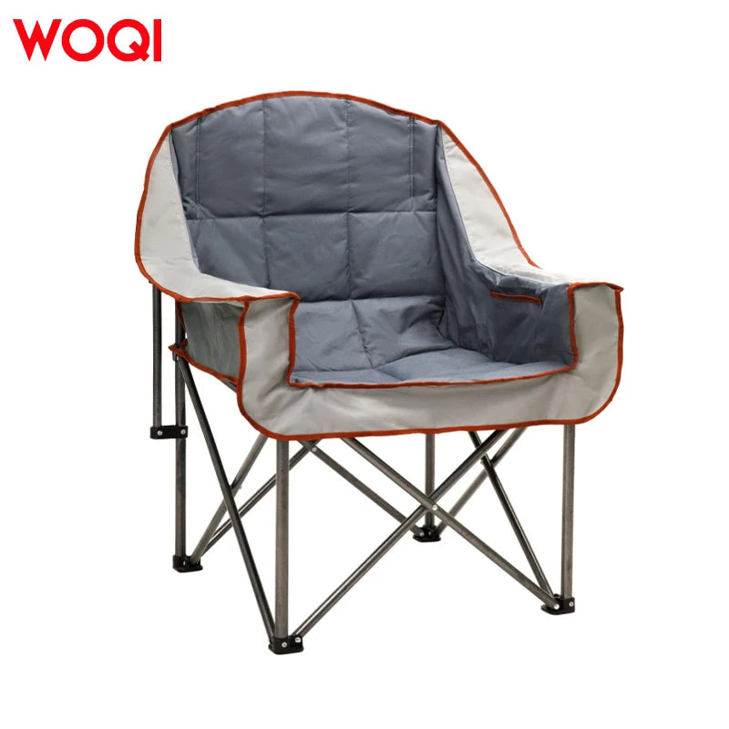 WOQI Oversized Aluminum Folding Camping Chair with Armrest & Cup Holder for Outdoor & Indoor for Living Room Use