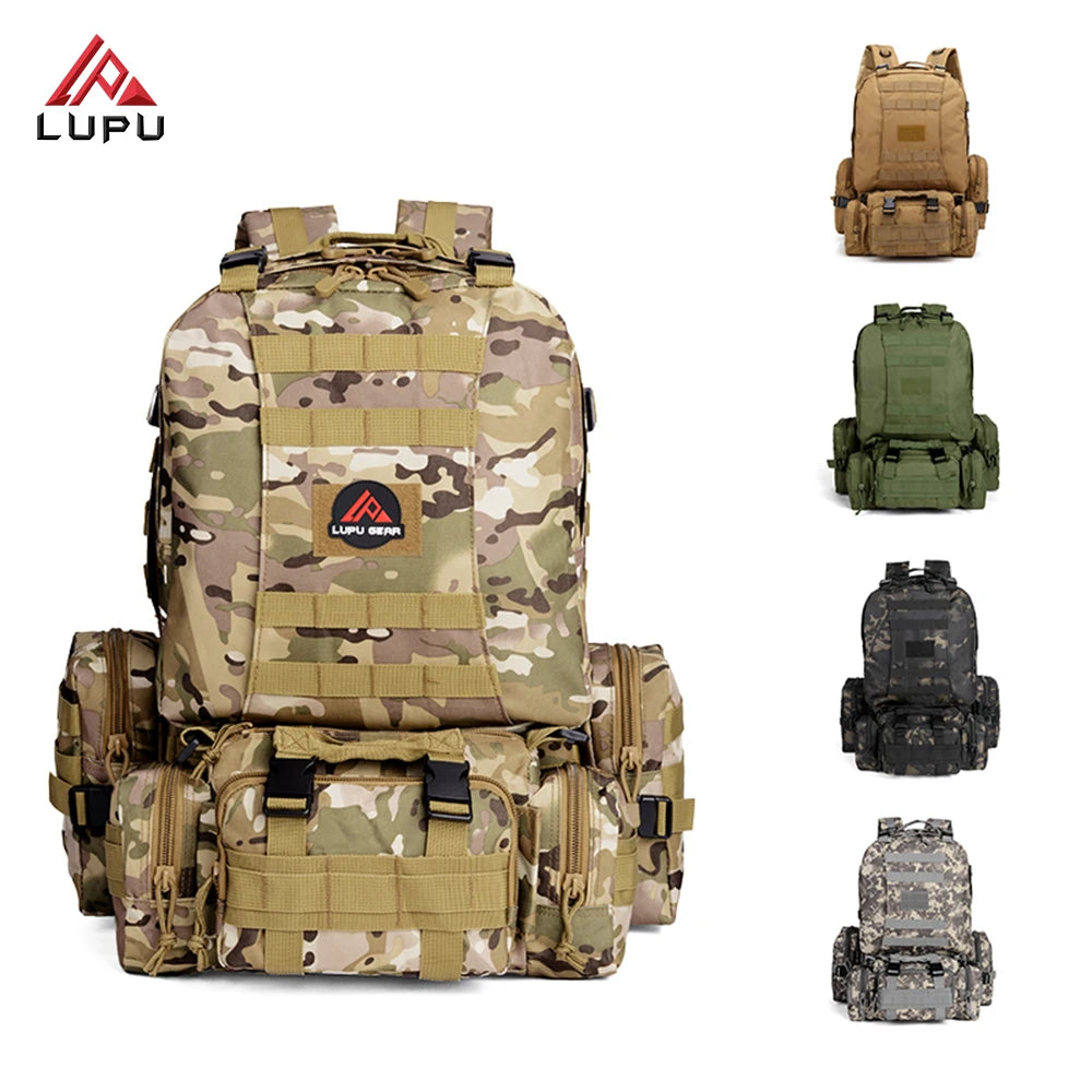 Wholesale Black Tactical Backpack 900D Oxford Waterproof Hiking Survival Bag Pack Polyester Lining Zipper Closure