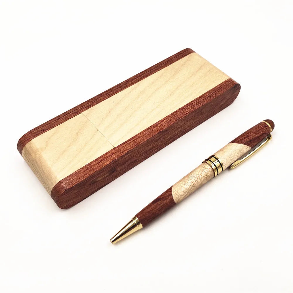 Classical Wood Pen Gift Boxes Ball Pen Promotion Luxury Wood Ballpoint Pen with case