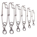 Heavy Duty Fishing Accessories Sea Stainless Steel Tuna Longline Open Closed Eye Fishing Swivel with Snap for Marine Fishing