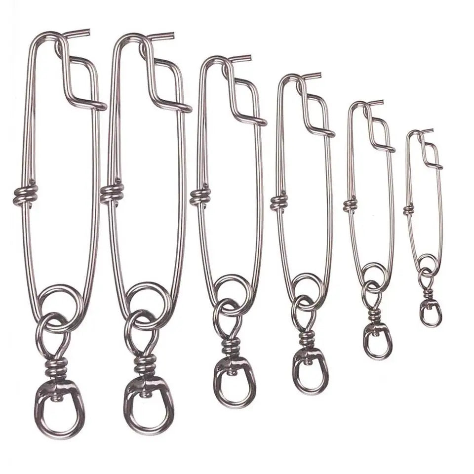Heavy Duty Fishing Accessories Sea Stainless Steel Tuna Longline Open Closed Eye Fishing Swivel with Snap for Marine Fishing
