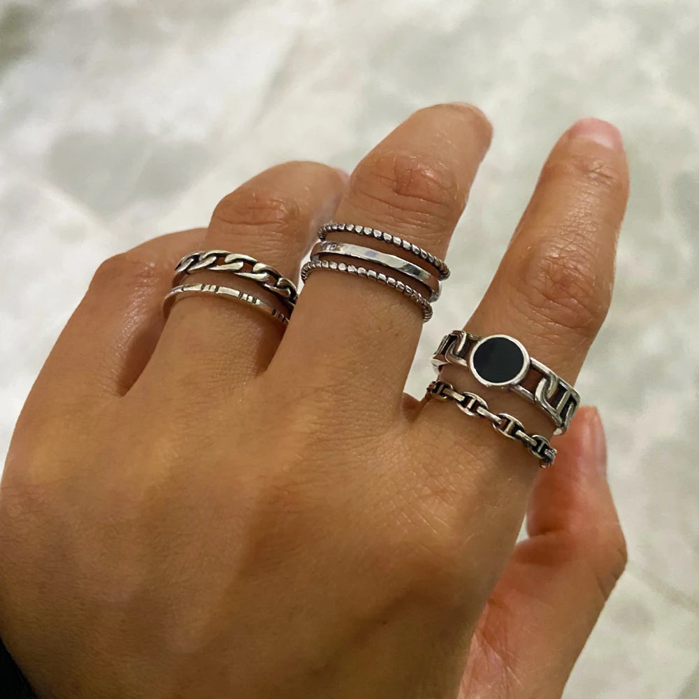 Wholesale Fashion Copper Alloy Antique Open Cuff Resizable Rings Casting Ring Jewelry for Women Wedding