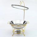 Wedding Party Luxury Gold Stainless Steel Chaffing Dish Food Warmer Chafing Dish Buffet Set With Hanging Glass Lid
