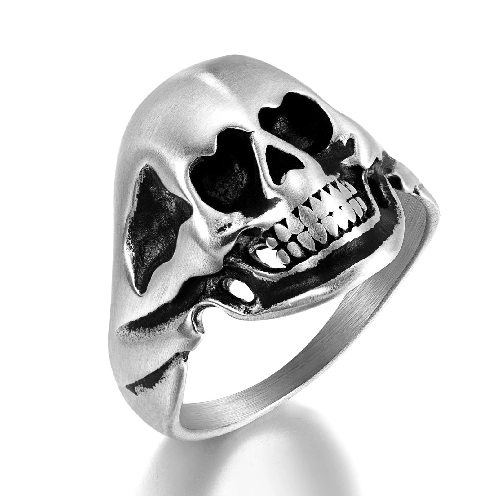 Hip-Hop Trendy Man Ring Jewelry Fashion Man Skull Ring Jewelry Personalized Stainless Steel Silver Ring
