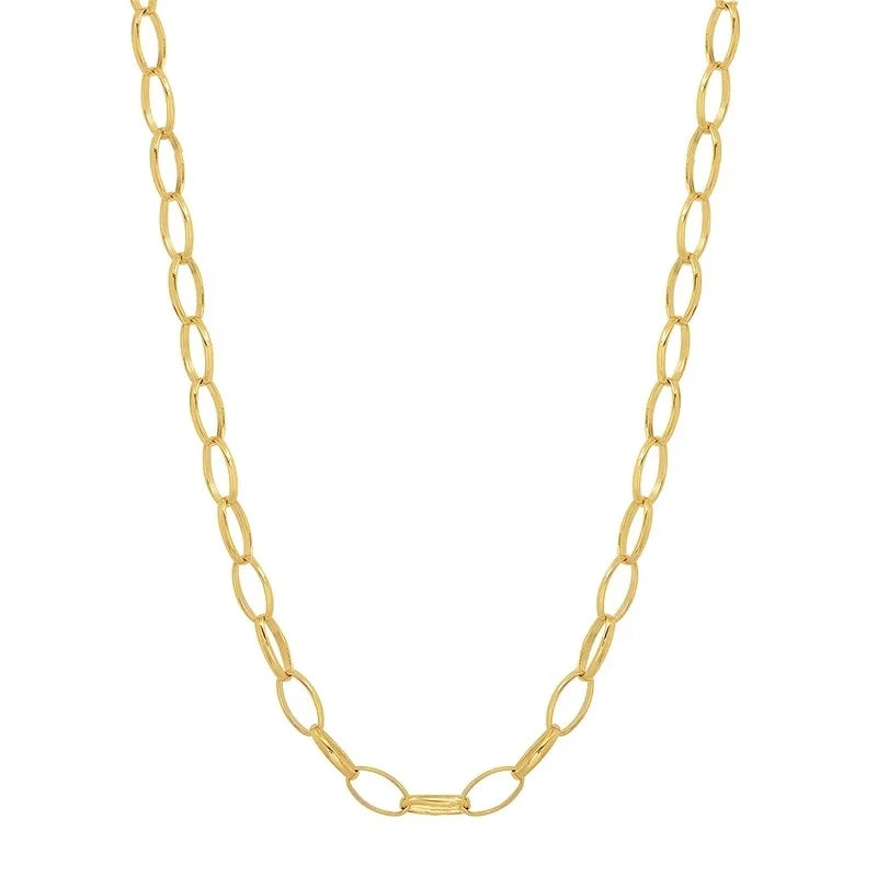 LOZRUNVE Boho Jewelry 925 Sterling Silver Hip Hop Small Edith Link Chain Necklace Choker Women