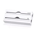 JUNJI Bamboo White Plastic Cling Wrap Dispenser with Cutter Foil Organizer for Drawer Aluminum Foil Dispenser Organization