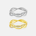 FUAMAY Classic 925 Sterling Silver Stacking Synergy Gold Zircon Cross Wedding Anniversary Party Rings for Women