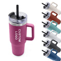 Custom Logo 40oz Insulated Travel Coffee Mugs Cups 40oz Stainless Steel Coffee Vacuum Tumbler With Handle Sublimation