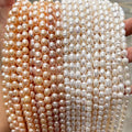 Fashion 1A Thread Rice Shape White Pink Natural Freshwater Pearl Loose Beads for DIY Necklace Bracelets Jewelry Making