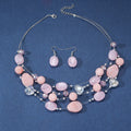 2024 Fashion Jewelry Korean Love Pink Beaded Choker Necklaces Elegant Minimalist Women's Jewelry Set Fashion Jewelry Necklaces