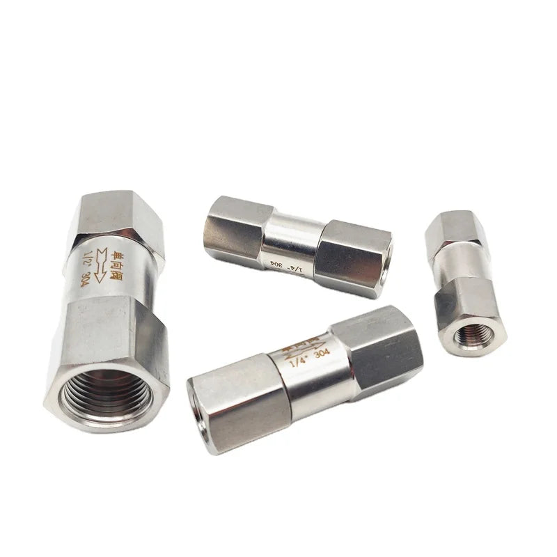 1/8" 1/4" 3/8" 1/2" 3/4" 1"304 Stainless Steel One-Way Split Check Valve with Hexagonal Female Thread