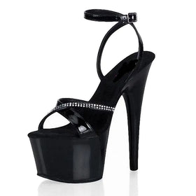New Large Antiskid Summer Buckle Sandals 17 cm High Heels Pole Dance Stiletto Platform Height Increasing Transvestite Stripper