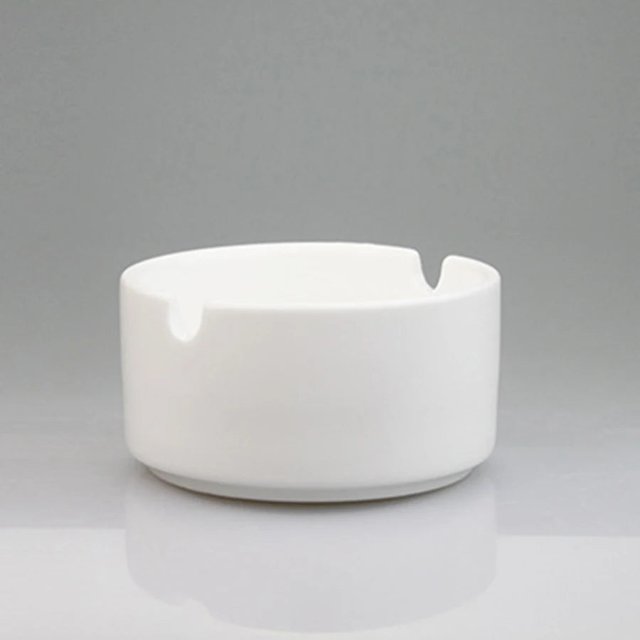 Topjlh White Sublimation Blank Ashtrays Ceramic Round Ashtray for Household Custom Ashtray for Decoration