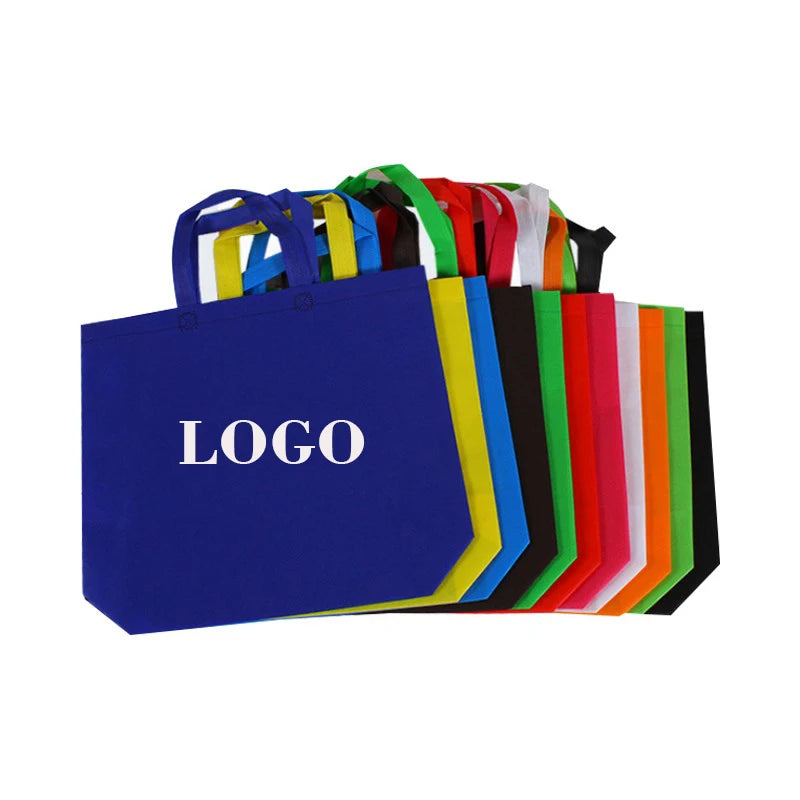 Wholesale Custom Printed Logo Recycled Tote Bag Holiday Non-Woven Reusable Shopping Bag with Rope Handle Zipper Promotional Item