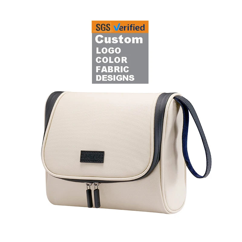 2024 Custom Travel PU Water-resistant Folding Travel Toiletry Hanging Small Leather Makeup Bag