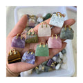 Instagram Hot Selling Natural Crystal Rose Quartz Amethyst Aventurine Mini Handbag Charm Pendant Necklace Jewelry