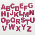 Wholesale DIY Garment Accessory Hot Pink Rhinestone Letter Patch Iron on Heat Transfer Beaded English Alphabets From a to Z