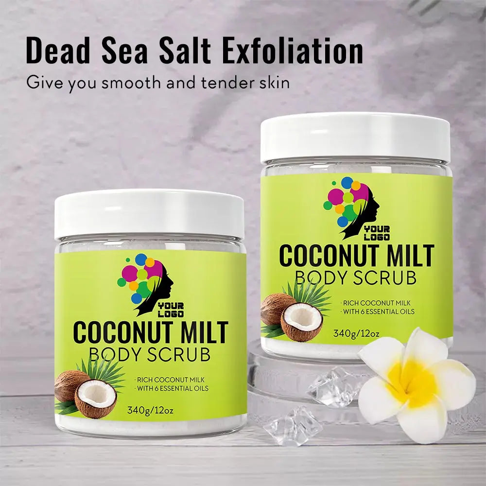Coconut Milk Exfoliating Scrub for Softening and Smoothing the Skin Cleansing with Sea Salt
