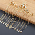 M1037 10pcs/lot GUFEATHER Copper Zircon Extended Chain 18K Gold Plated Diy Bracelet Necklace Women Jewelry Making Bag