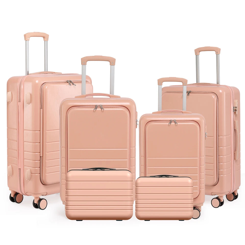 Custom Lightweight 360degree Wheels Boarding Suitcase Luggage for Traveling Hard Shell Carry on With Front Open Pocket