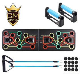 CHENGMO SPORTS Factory Price Multi Functional Pushup Board Abdominal Arm Training Foldable Push up Board with Resistant Band